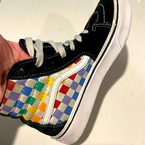 Girls Vans High Top Multi Check Color
